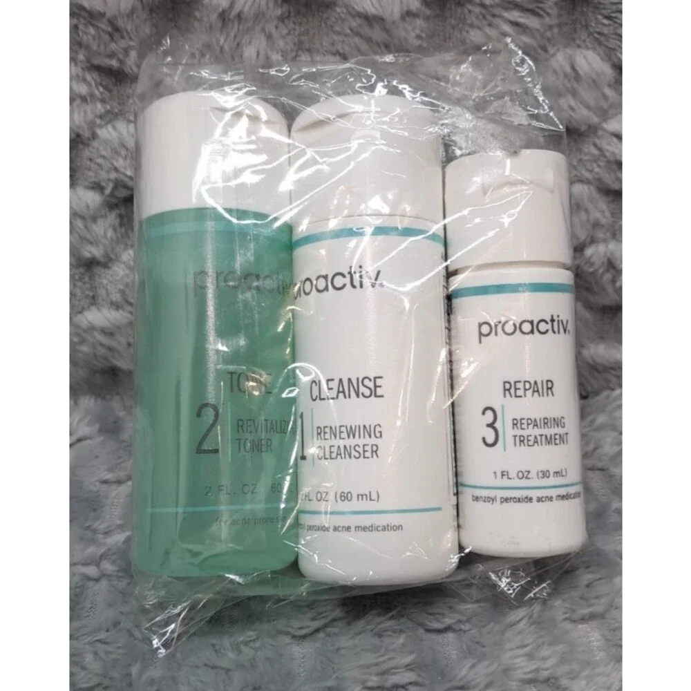New Proactiv 30 Day 3 Piece Kit Step System CLEANSE & Tone 2oz REPAIR 1oz Acne